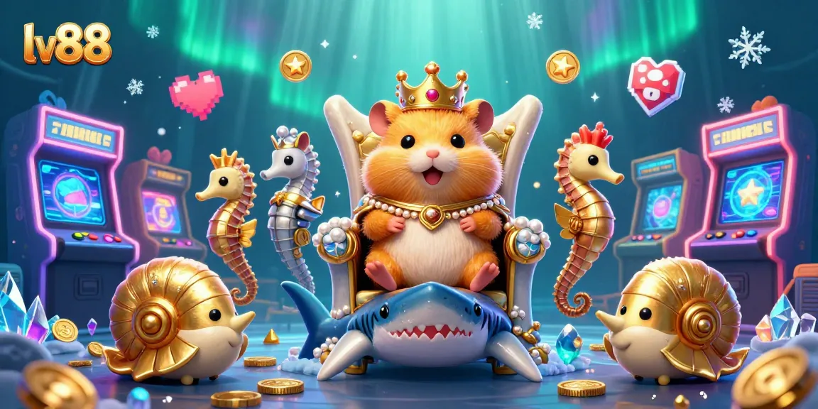 Engage with exciting games at lv88, featuring a golden hamster king and sea creatures in vibrant 3D.