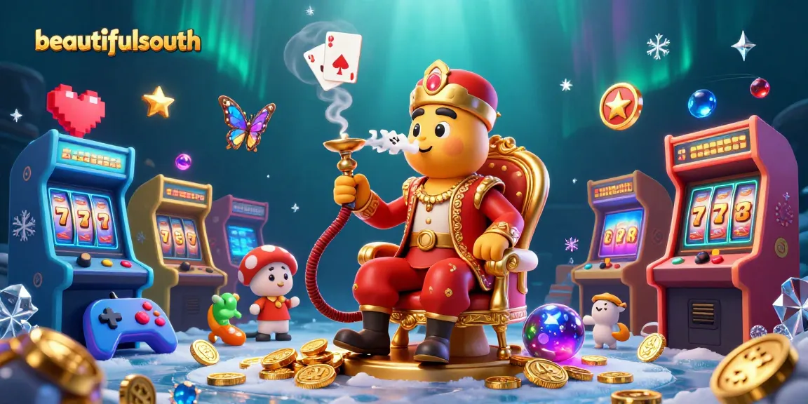 Experience beautifulsouth at this vibrant casino scene with animated characters and dynamic gaming elements.