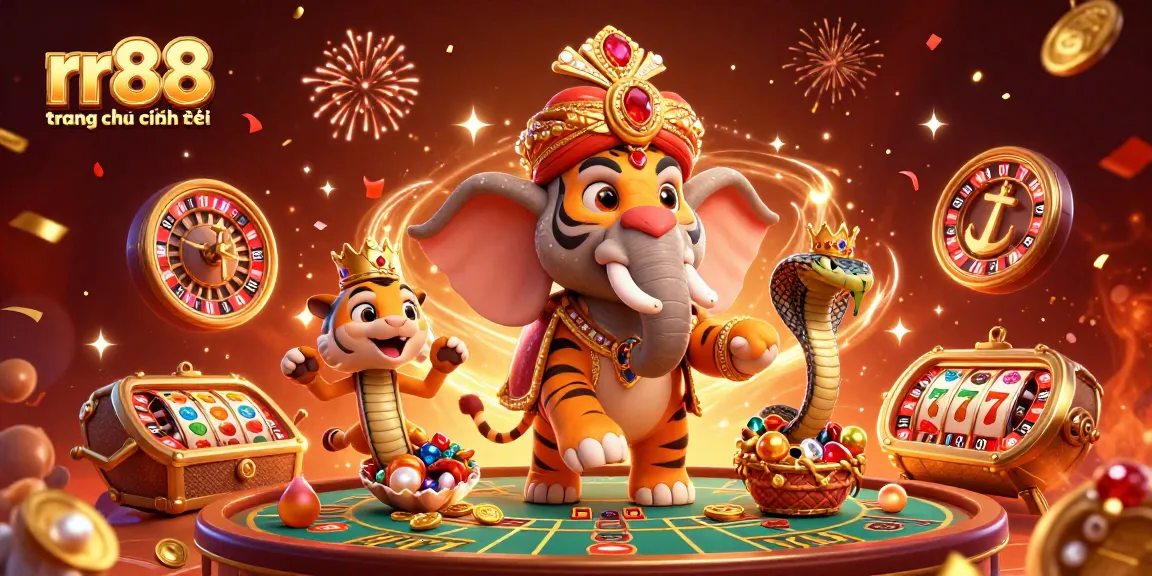 Play exciting games with rr88 trang chủ chính thức featuring vibrant, cartoon characters and casino elements.