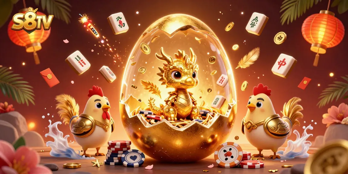 S8TV showcases thrilling online betting experience with golden dragon and poker chips.
