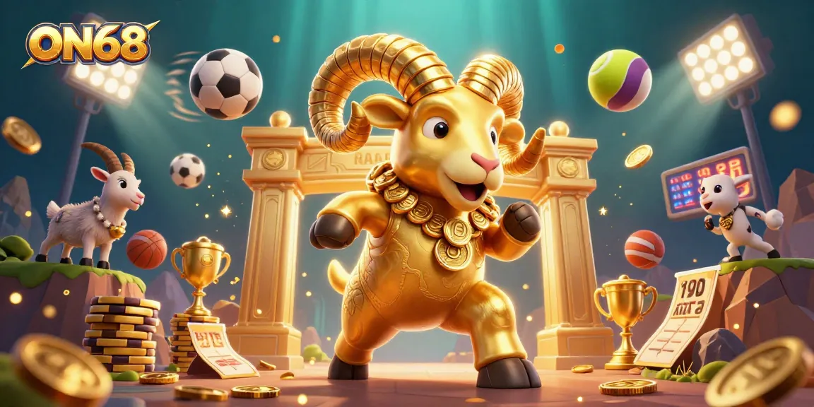 Engage with ON68's thrilling betting environment featuring a vibrant 3D illustration of casino characters.