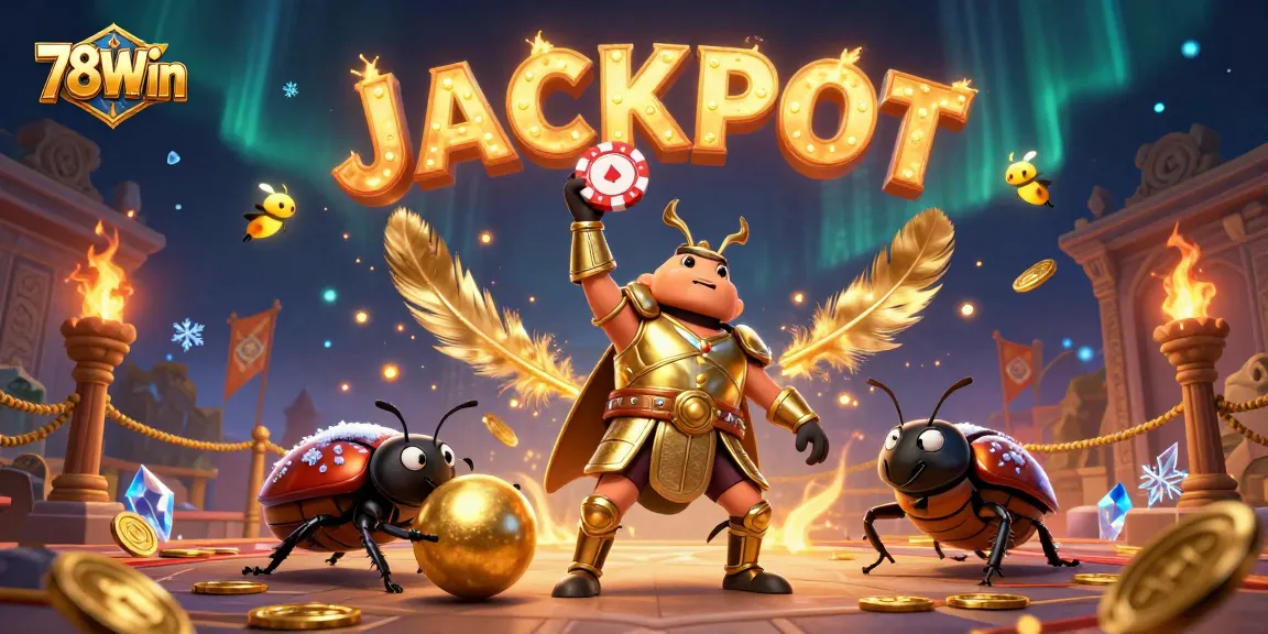 Win big jackpots with 78Win in this vibrant casino illustration featuring exciting characters.