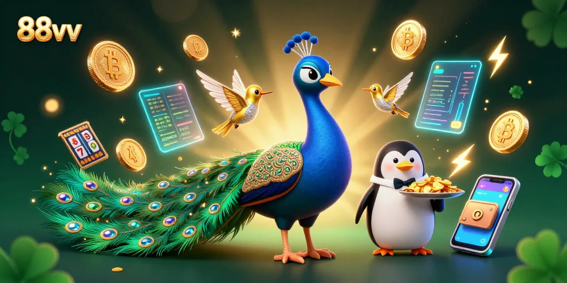Experience the excitement of 88vv casino with dazzling characters, crypto elements, and vibrant slot features.