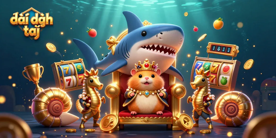 Play đại phát tài with dynamic slot elements and vibrant characters in this colorful 3D illustration.