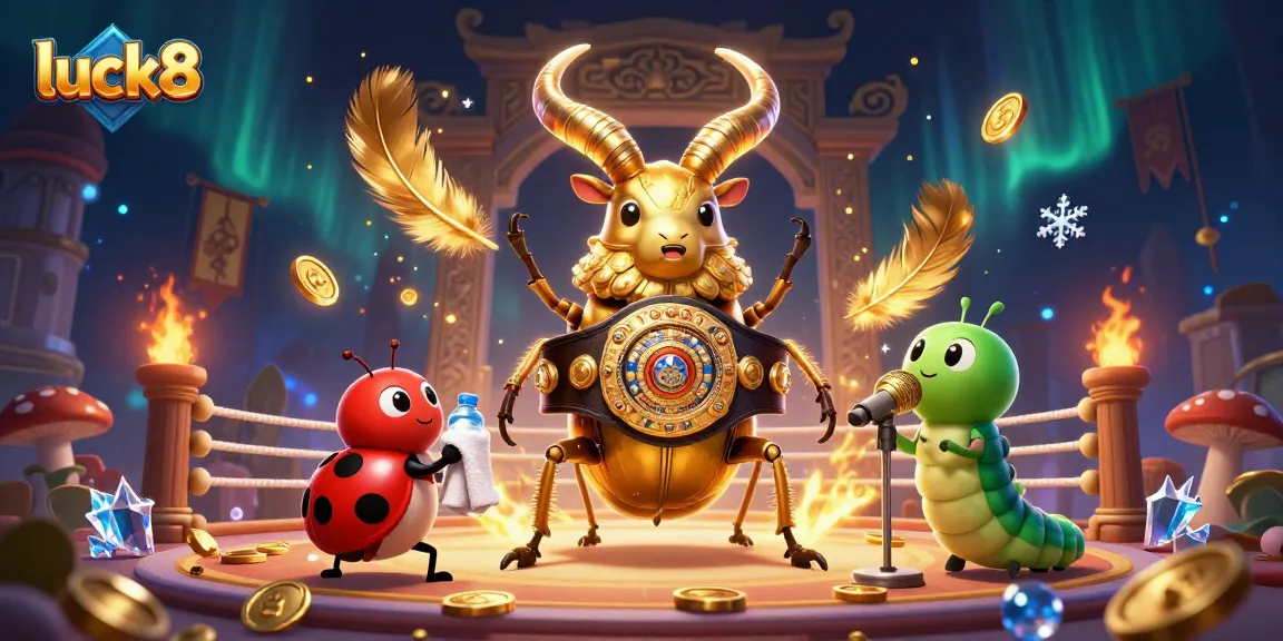 Experience the excitement of luck8 with this vibrant 3D casino scene featuring spirited characters and dynamic game elements.