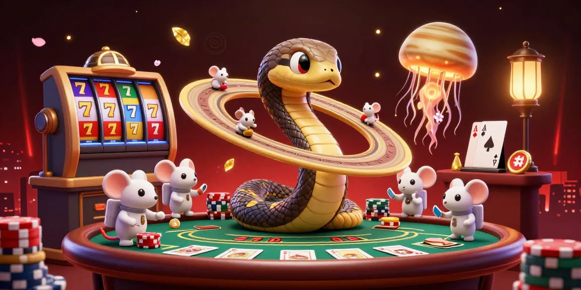 Engage with TK11 casino features in a vibrant 3D scene showcasing unique characters and gambling elements.