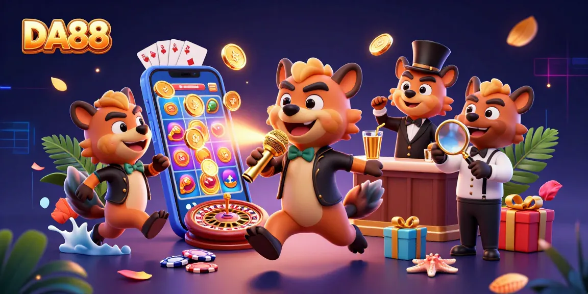 Enjoy thrilling moments at DA88 with hyenas in a comedy casino scene filled with fun and games.