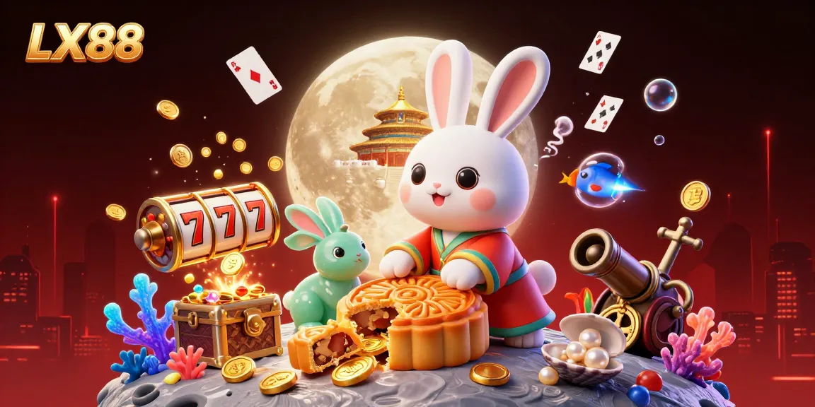 LX88 reveals exciting slot machine treasures with a moon rabbit and jade companion.