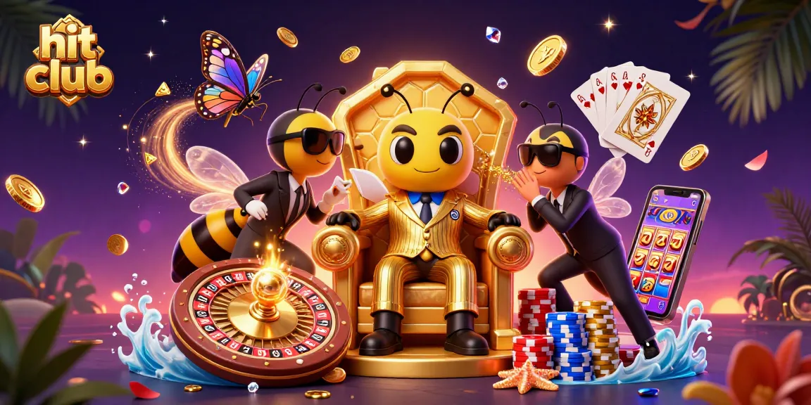 The hit club scene features a 3D mob boss with wasp bodyguards and a butterfly informant amidst casino elements.