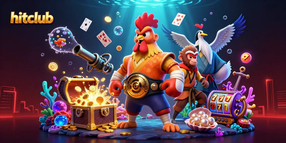 Hitclub's vibrant casino scene with richly detailed characters and dynamic game elements.