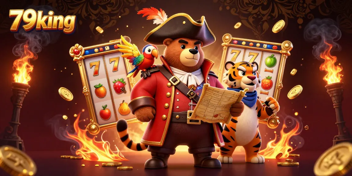 Experience thrilling gameplay at 79king with vibrant slot game illustrations featuring treasure and excitement.