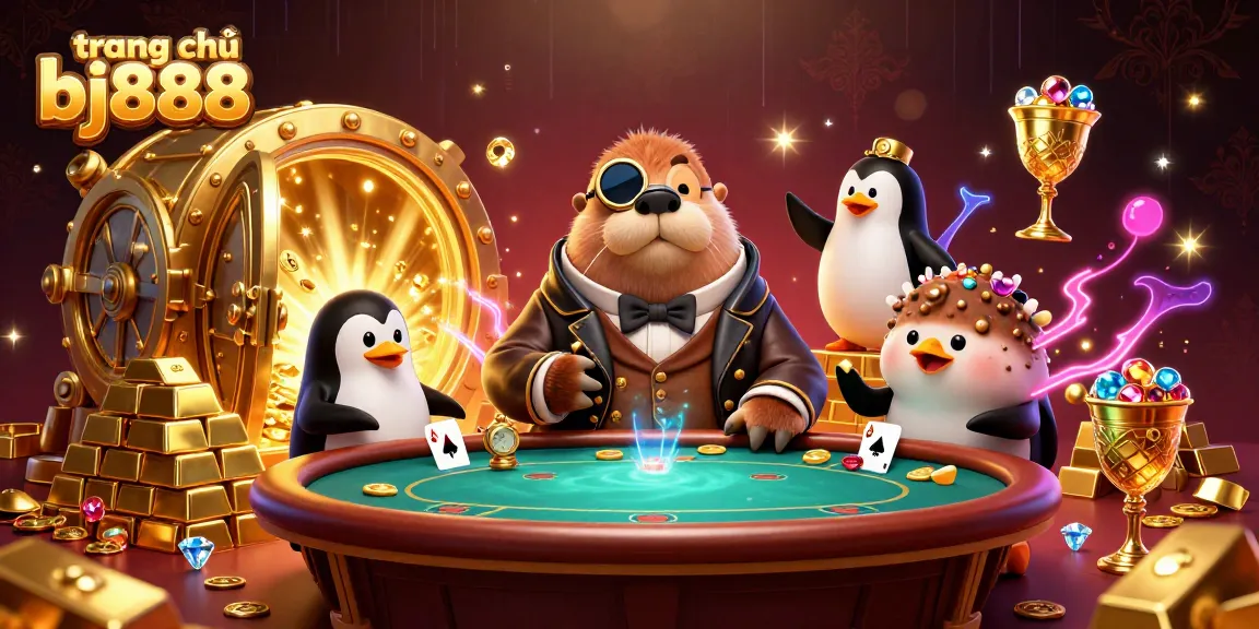Engage with thrilling poker actions on trang chủ bj888 featuring a jolly walrus, penguin dealer, and a bluffing pufferfish.