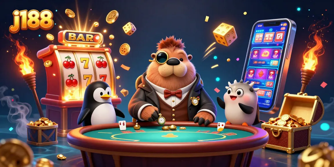 Join fun at j188 with a jolly walrus, sophisticated penguin dealer, and a bluffing pufferfish.