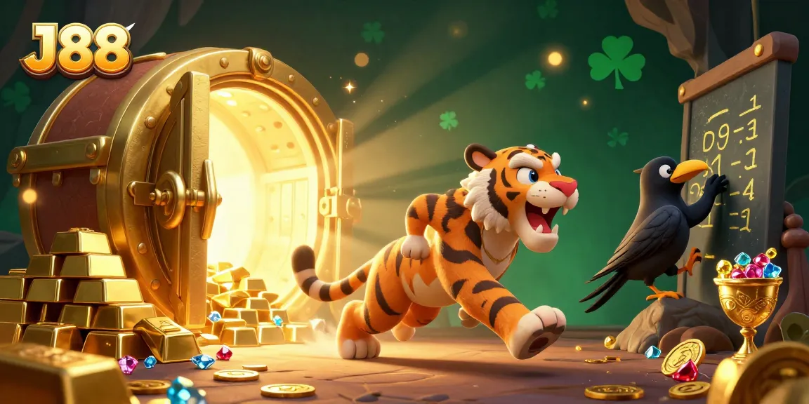 J88 enhances the gaming experience with vibrant casino-style 3D art featuring ancient treasures.