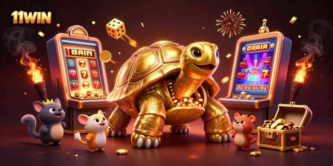 Engage in thrilling 11WIN casino action with our dynamic 3D illustration featuring excitement and jackpots.