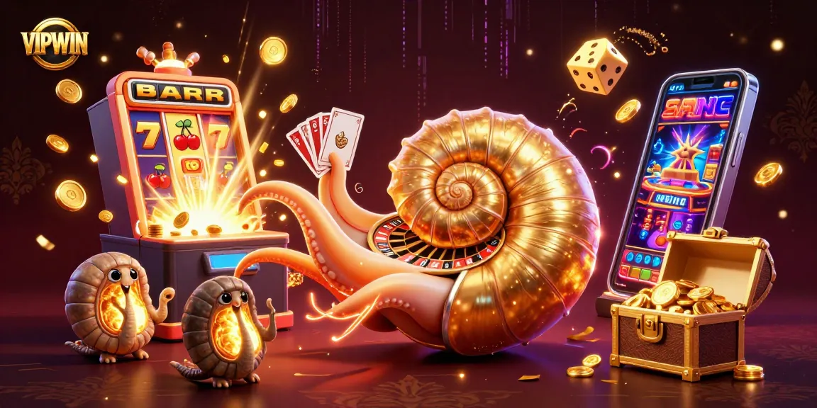 Experience thrilling gameplay with VIPWIN's magical nautilus and vibrant casino elements.