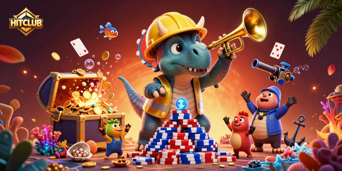 Engage in thrilling gameplay at HITCLUB with vibrant, dynamic casino elements surrounding a charming scene.