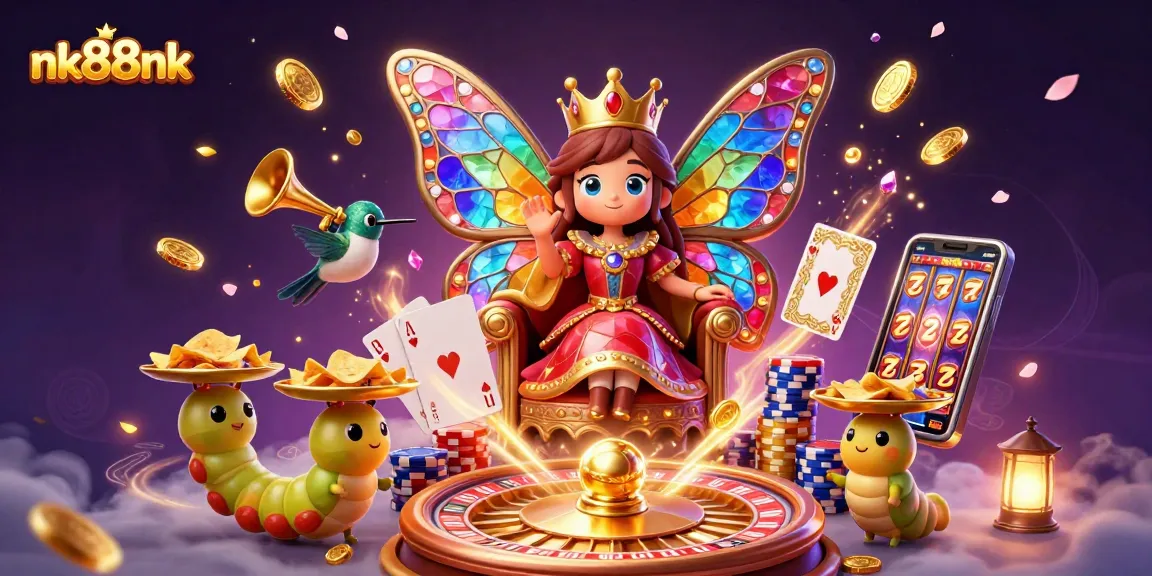 Experience winning excitement at nk88nk with vibrant 3D casino elements and characters.