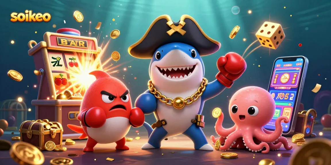 Experience exciting wins at soikeo with a vibrant underwater casino adventure featuring playful characters.