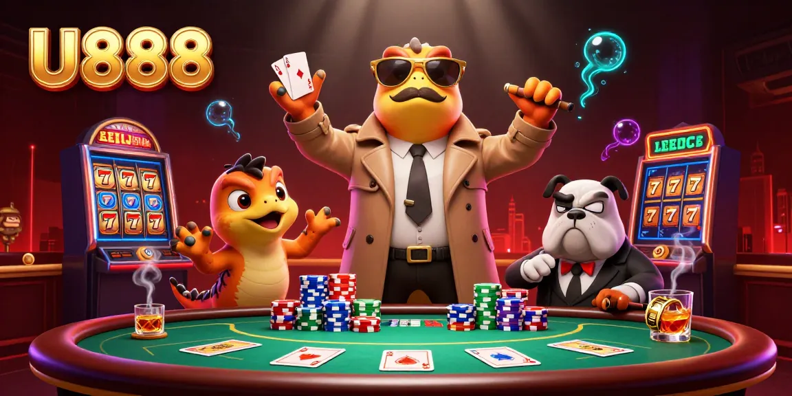Engage in the thrilling U888 casino experience with raptors sneaking into a VIP lounge.