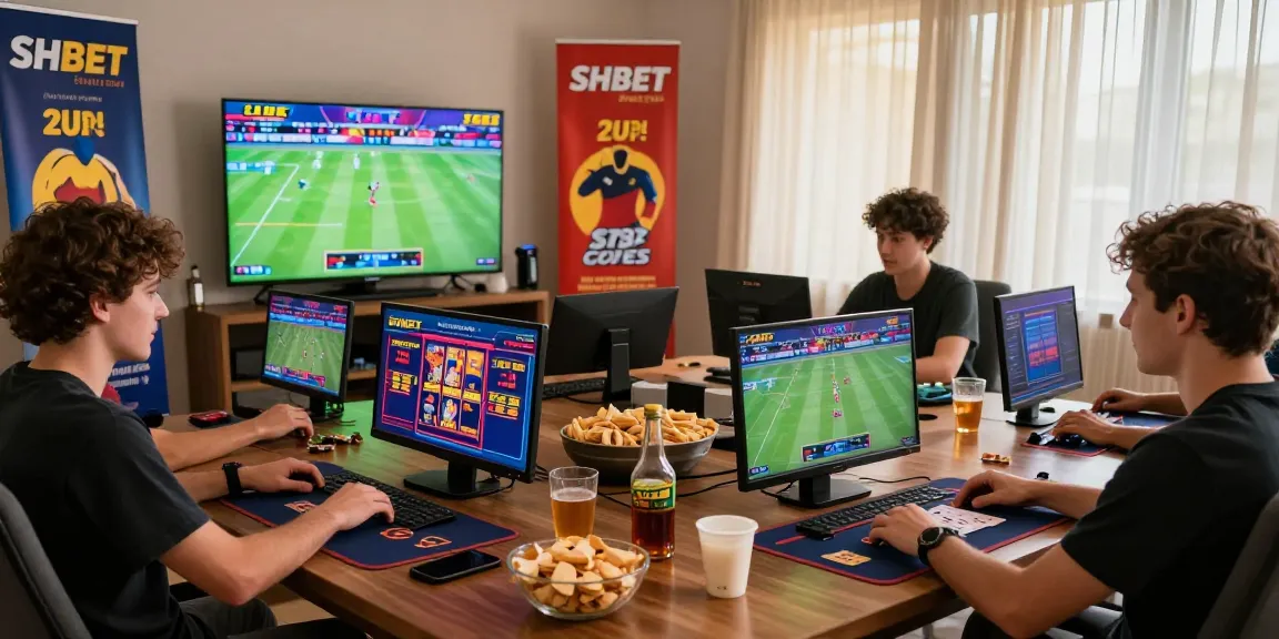 Thrilling online gaming atmosphere with Shbet players immersed in action and rewards.