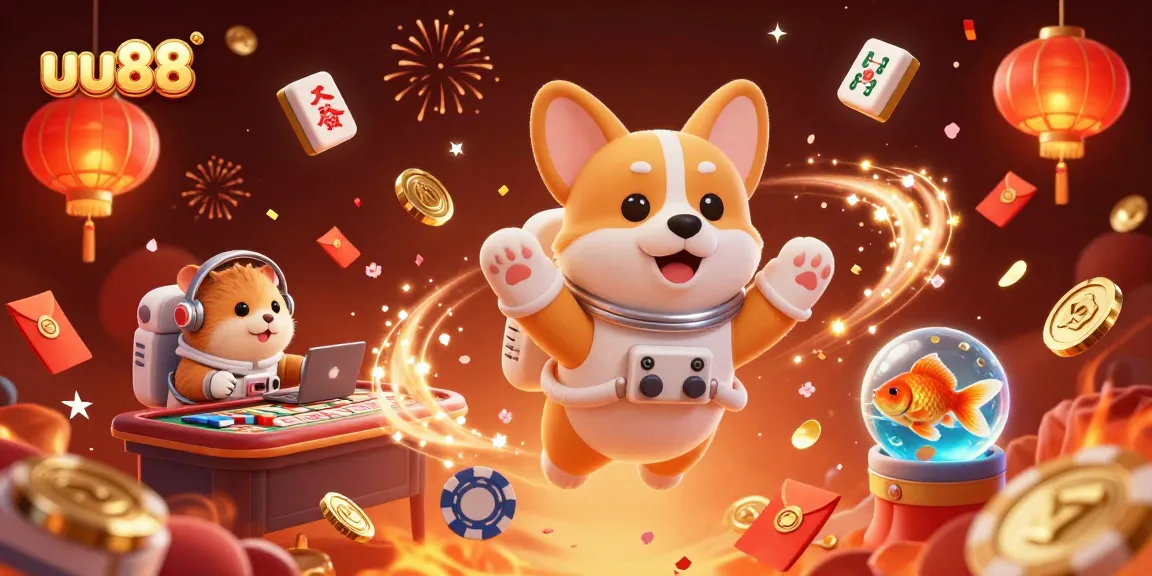 Win exciting jackpots with uu88 at a cosmic casino adventure featuring floating poker chips and gold!