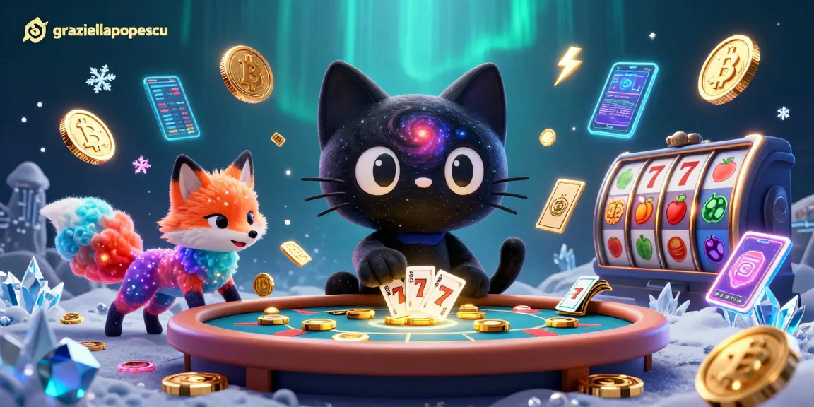 Engage with graziellapopescu's cosmic casino adventure featuring animated characters and crypto elements.