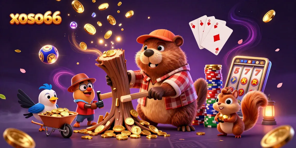 Spin to win with xoso66 in this vibrant, dynamic lottery-themed illustration featuring playful characters.