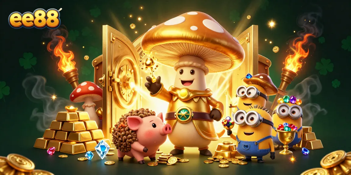 Experience thrilling gameplay with ee88, featuring magical characters amidst treasures and vibrant casino elements.