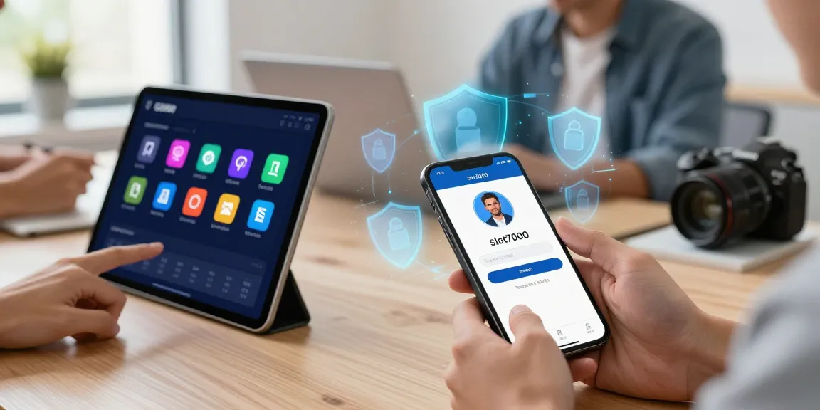 User accessing Slot7000 application login seamlessly without VPN on smartphone, highlighting digital security and user experience.