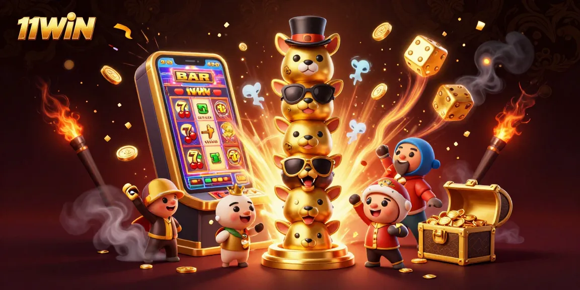 Experience the excitement of winning at 11WIN with vibrant 3D casino scenes and jackpots!