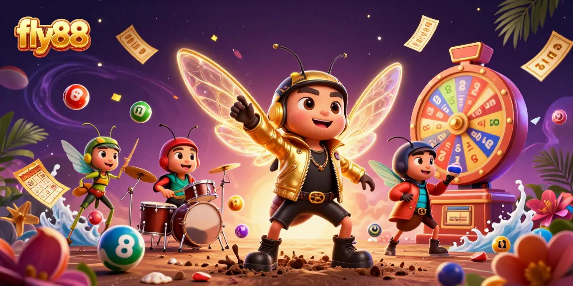 Experience thrilling gambling excitement with fly88's vibrant lottery scene illustrated in 3D.