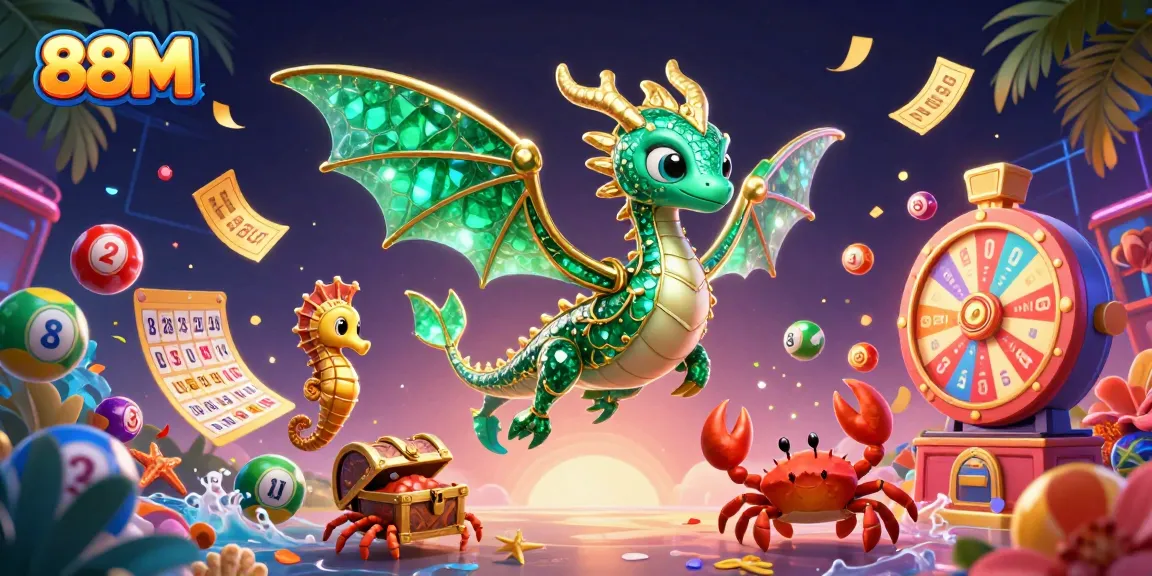 Experience thrilling wins with 88M's vibrant gaming scene featuring lottery elements.