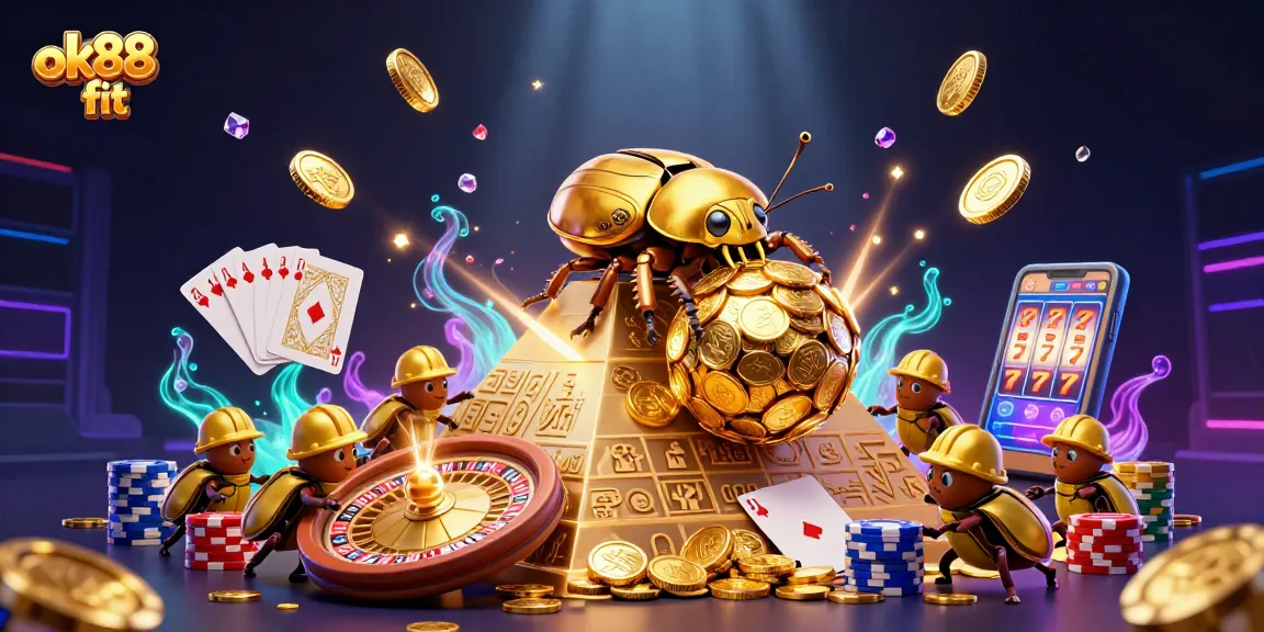 Experience the thrill of ok88 fit with vibrant casino elements and rolling golden treasures.