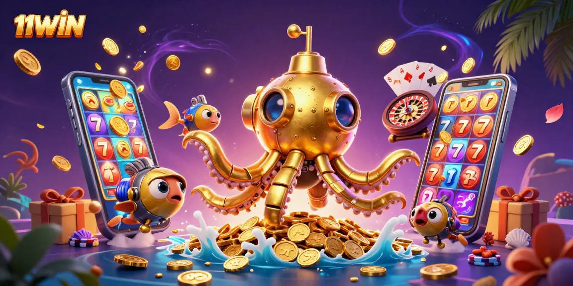 Experience thrilling 11WIN gameplay amid a captivating sea of golden coin treasures.