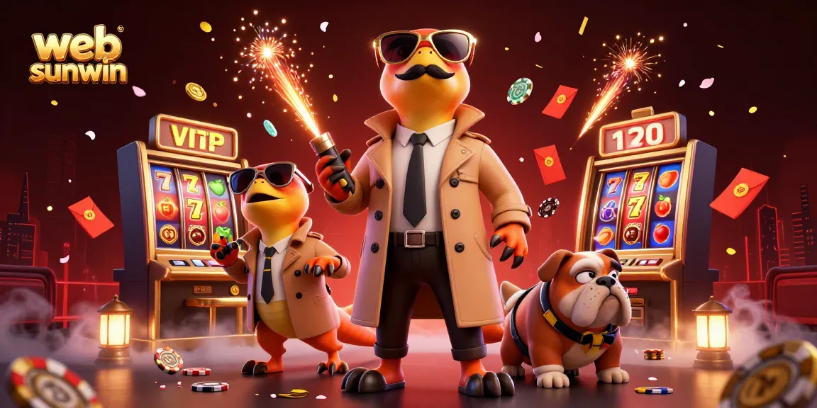 The raptors use a trench coat to enter web sunwin’s VIP casino lounge, with playful elements like slot reels and poker chips.