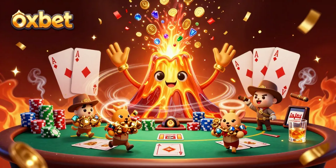 Join the celebration at oxbet with a vibrant scene of triumph, treasure, and poker excitement.