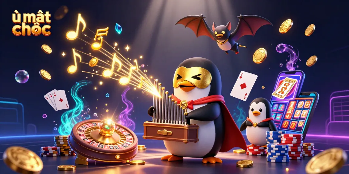 Engage in ù mạt chược with a festive scene of cartoon characters displaying casino action and vibrant elements.
