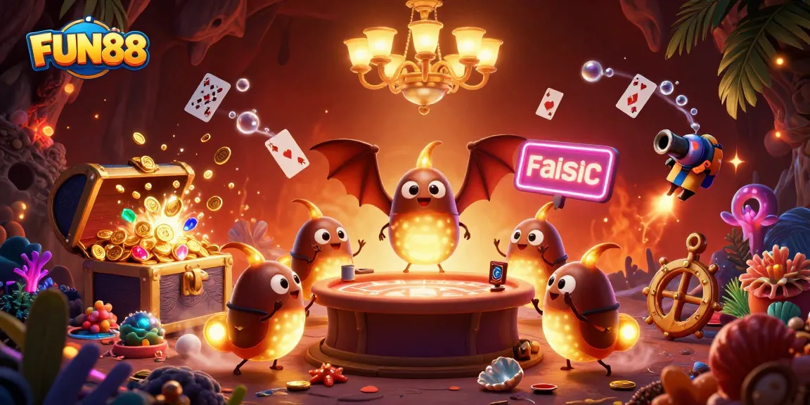 Watch FUN88's glowworms light up a cave casino, creating an enchanting gaming atmosphere.