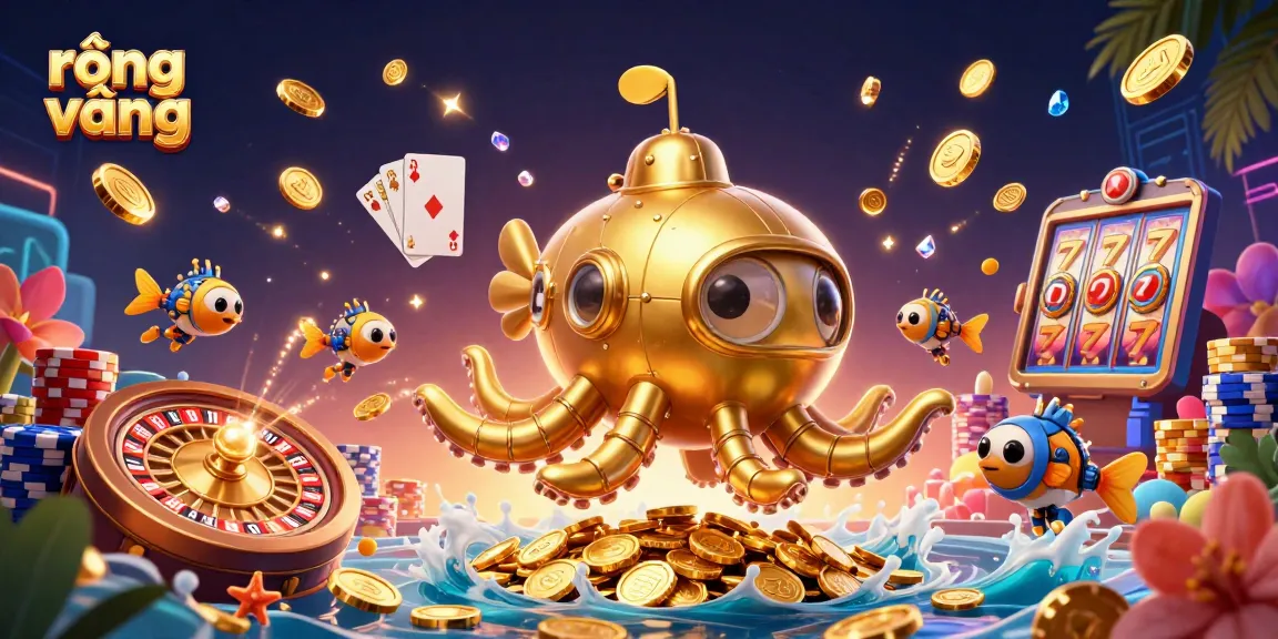 Experience the excitement of rồng vàng with vibrant casino elements capturing the thrill of winning.