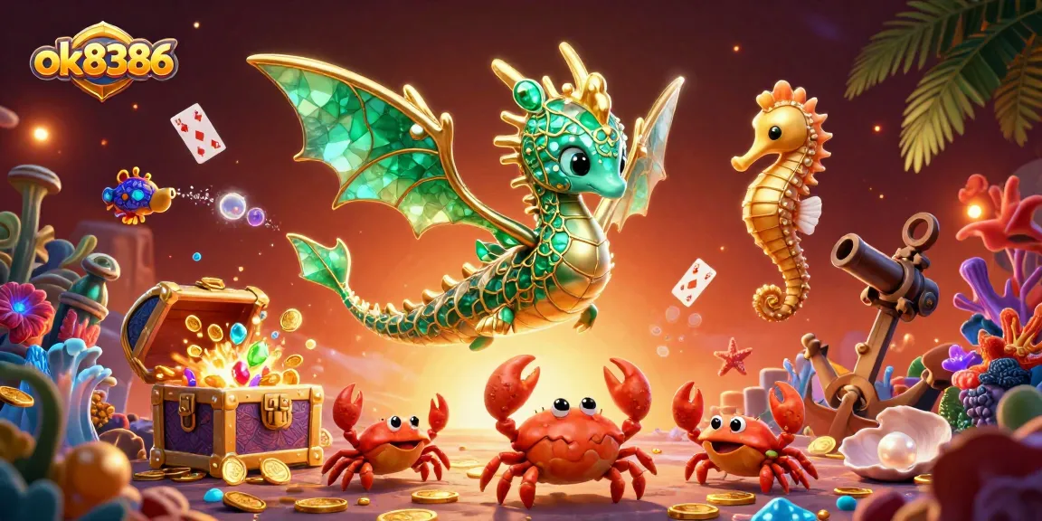 Experience the thrill with ok8386’s vibrant sea dragon and treasure scene that captivates underwater adventure.