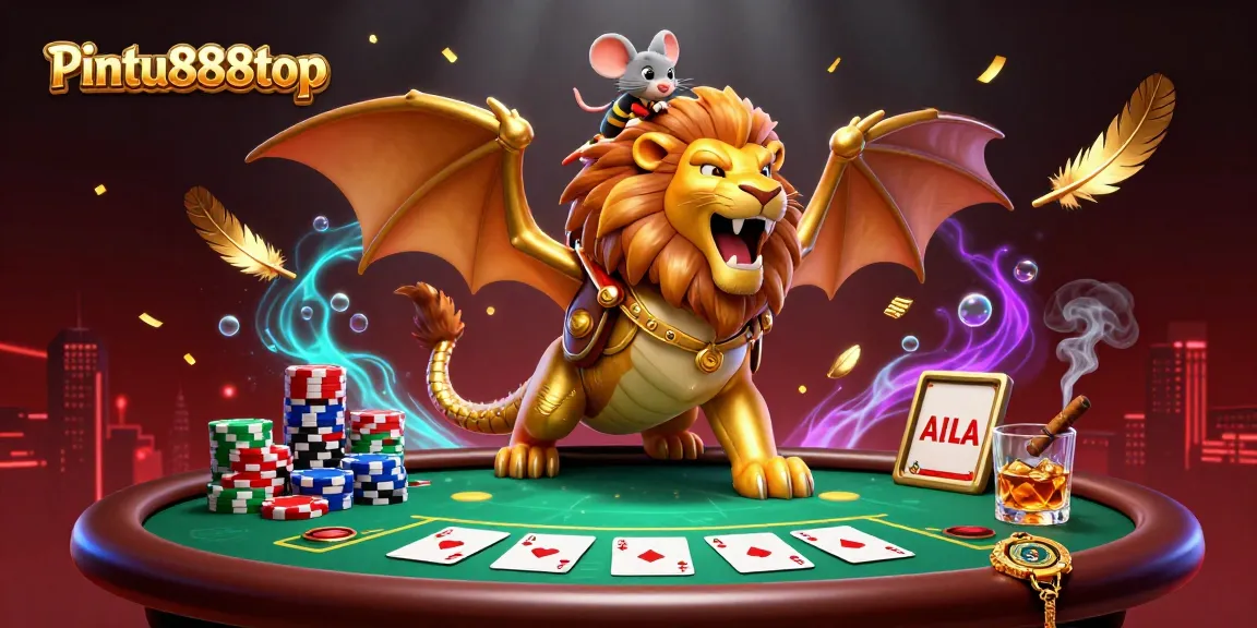 Experience the thrill at pintu888top with 3D chimera creature and poker excitement, rich visuals for casino enthusiasts.