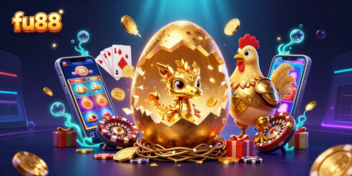 Experience excitement at fu88 with golden gaming elements and a magical golden dragon in a casino adventure.