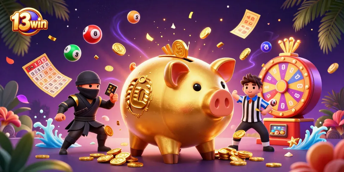 Engage with exciting games at 13win's vibrant casino scene featuring dynamic characters and elements.
