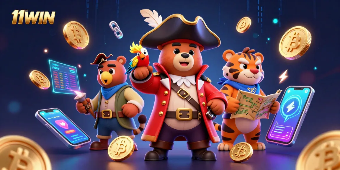 Experience dynamic gaming with 11WIN as pirate characters navigate a crypto treasure