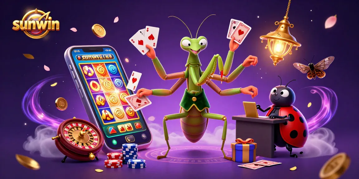 Experience thrilling gameplay with sunwin's lively casino scene featuring vibrant characters and games.