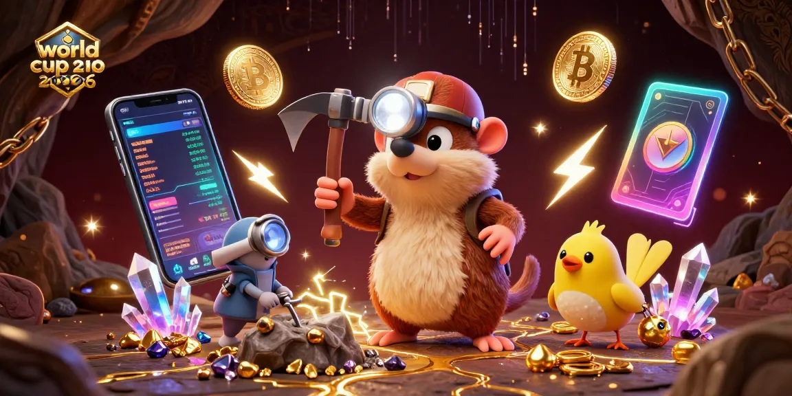 Engage with world cup 2026 action featuring a treasure hunter and crypto elements in a vibrant scene.