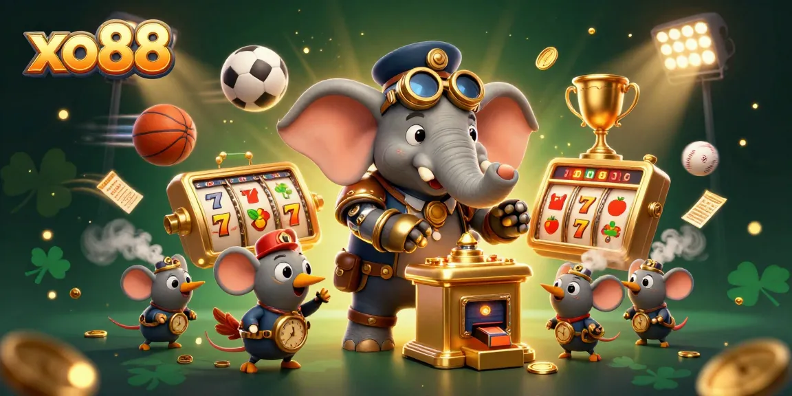 Experience thrilling play at xo88 with a steampunk elephant at your winning slot machine.