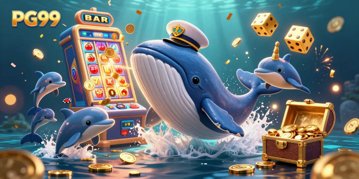 Play PG99 and win big with an exciting whale adventure amidst coins and jackpot explosions.