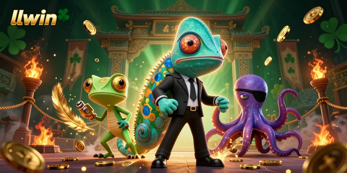 Experience thrilling gaming at llwin with a vibrant 3D casino illustration featuring dynamic characters.